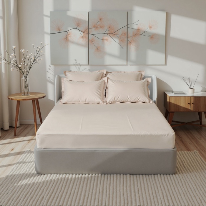 Простыня на резинке "Этель" Pearl 180*200+30 см , 100% хлопок, перкаль (300 нитей) - Фото 1