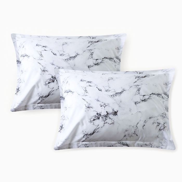 Комплект наволочек «Этель» Marble, 50×70+3 см, 2 шт., перкаль (300 нитей), хлопок 100% - Фото 1