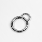 Кольцо-карабин, двойной, d=25/35 мм, толщина-5 мм, с креплением 35×45 мм, 5 шт., цвет серебряный - Фото 2