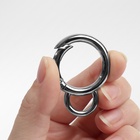 Кольцо-карабин, двойной, d=25/35 мм, толщина-5 мм, с креплением 35×45 мм, 5 шт., цвет серебряный - Фото 3