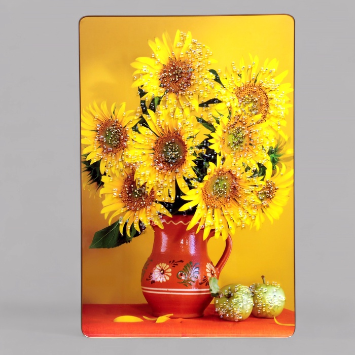 Картина акрил «Подсолнухи в вазе», 60×39.5 см - Фото 1