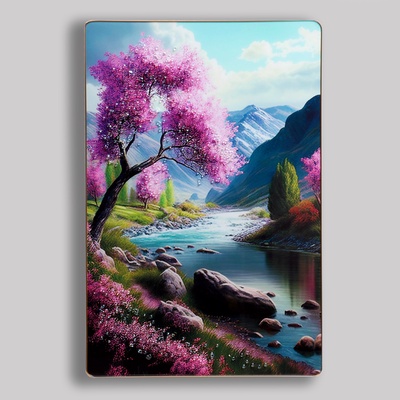 Картина акрил «Сакура летнее утро», 60×39.5 см