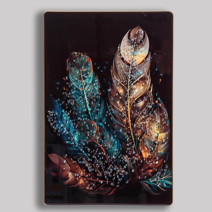 Картина акрил «Перо колор сияние», 60×39.5 см - Фото 1
