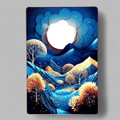 Картина акрил «Луна в горах», 60×39.5 см