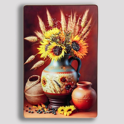 Картина акрил «Натюрморт с подсолнухами», 60×39.5 см