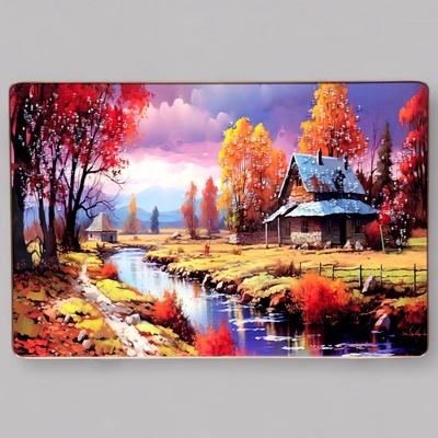 Картина акрил «Осень в деревне», 39.5×60 см