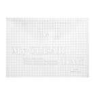 Папка-конверт на кнопке формат А4 100мкр Клетка прозрачная - Фото 2