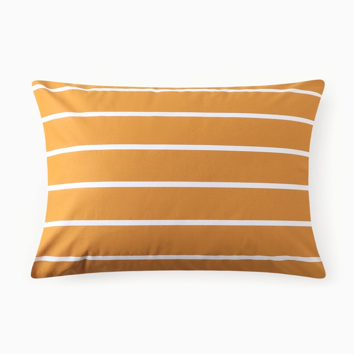 Наволочка Этель "Mustard stripes" 50*70см, 100% хлопок, поплин 125г/м2 - Фото 1