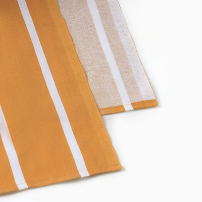 Простыня евро «Этель» Mustard stripes, 220×240 см, хлопок 100%, поплин