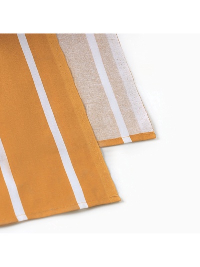Простыня евро «Этель» Mustard stripes, 220×240 см, хлопок 100%, поплин