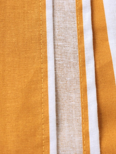 Пододеяльник 2-спальный «Этель» Mustard stripes, 175×215 см, поплин, оранжевый