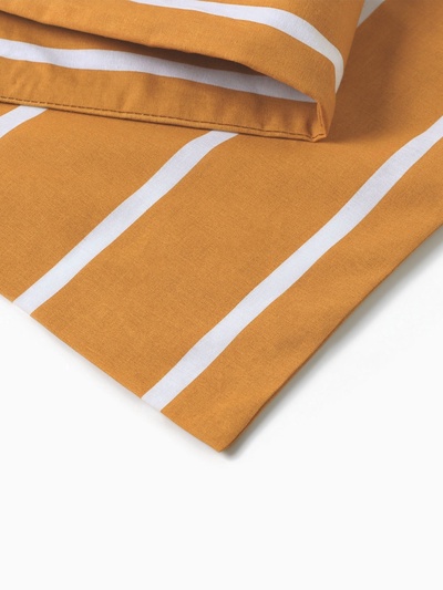 Пододеяльник 2-спальный «Этель» Mustard stripes, 175×215 см, поплин, оранжевый