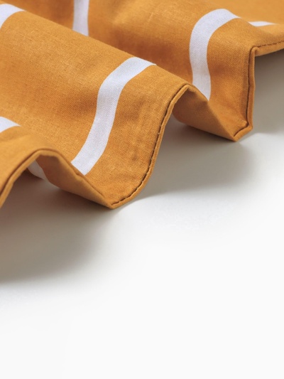 Пододеяльник 2-спальный «Этель» Mustard stripes, 175×215 см, поплин, оранжевый
