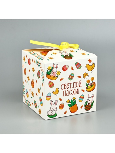 Коробка складная на Пасху «Пасхальная», 12×12×12 см