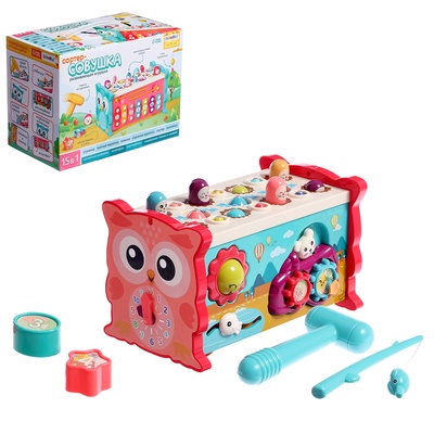 УЦЕНКА Развивающая игрушка «Сортер-совушка», 15в1, с подвижными элементами