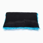 Лежанка для животных с подушкой, мех, сатин, периотек, 45 х 45 х 15 см, чёрная/голубая, - фото 29835071