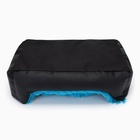 Лежанка для животных с подушкой, мех, сатин, периотек, 45 х 45 х 15 см, чёрная/голубая, - фото 29835073