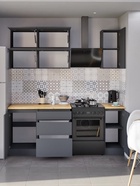 Кухонный гарнитур для маленькой кухни «Мори», 1500×600 мм, цвет графит - Фото 2