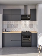 Кухонный гарнитур для маленькой кухни «Мори», 1500×600 мм, цвет графит - Фото 3