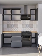 Кухонный гарнитур для маленькой кухни «Мори», 1500×600 мм, цвет графит - Фото 4