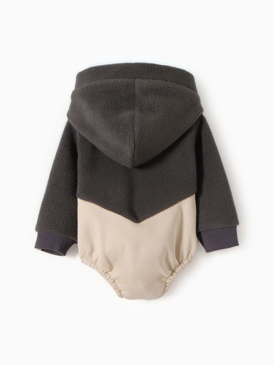 Худи - боди детское MINAKU, рост 62-68 см, графит, экрю