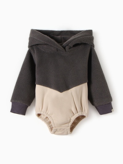 Худи - боди детское MINAKU, рост 68-74 см, графит, экрю