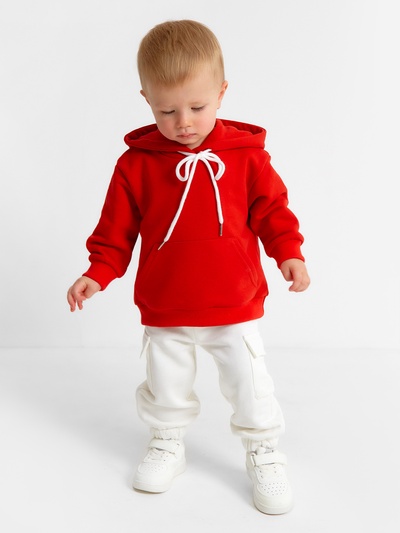 Костюм детский (худи, брюки) MINAKU, рост 86-92 см, красный, белый