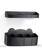 Подставка для зонтов, пластик, 23.5×7.5×11 см, 6.5×23.5×4 см, чёрная - Фото 2