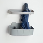 Подставка для зонтов, пластик, 23.5×7.5×11 см, 6.5×23.5×4 см, серая - Фото 1