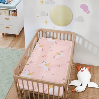 Простыня на резинке ясельная «Крошка Я» Baby unicorn, 60×120+20 см, бязь