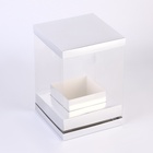 Коробка для цветов и букетов, с вазой и PVC окнами складная, 16×23×16 см, серебро 10734764