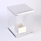 Коробка для цветов и букетов, с вазой и PVC окнами складная, 23×30×23 см, серебро 10734769