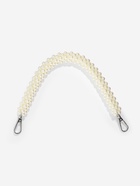 Ручка для сумки, жемчужины, 30 см, 2 карабина, цвет белый, серебряный - Фото 3