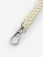 Ручка для сумки, жемчужины, 30 см, 2 карабина, цвет белый, серебряный - Фото 4