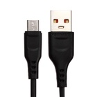 Кабель microUSB - USB, 2.4 А, 1 м, зарядка + передача данных, пакет, черный (комплект 2 шт) - фото 28810630