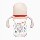 Бутылочка для кормления Крошка Я Baby time collection, широкое горло, от 6 мес., 240 мл, бежевый - Фото 6