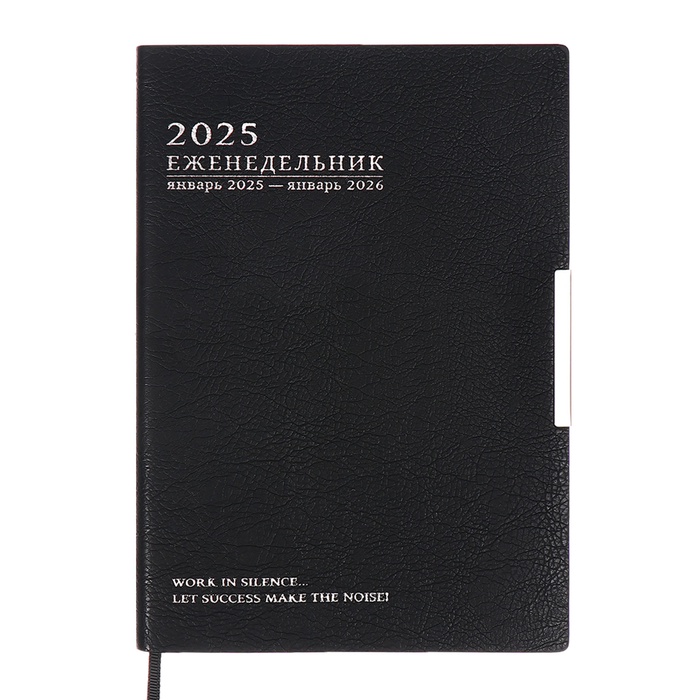 Еженедельник датированный 2025 года, ESCALADA, мягкая обложка из искусственной кожи, А6+, 80 листов, тиснение фольгой, блок 70 г/м², чёрный - Фото 1