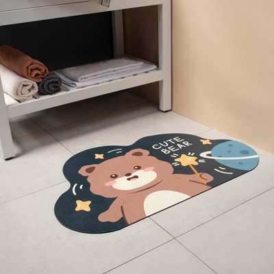 Коврик диатомитовый Доляна Cute Bear, влаговпитывающий, 49×78 см, серый