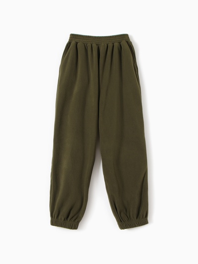 Брюки флисовые для девочки MINAKU: Fleece Soft, хаки, рост 146 см