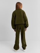 Брюки флисовые для девочки MINAKU: Fleece Soft, хаки, рост 152 см - Фото 4