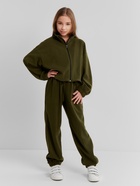 Брюки флисовые для девочки MINAKU: Fleece Soft, хаки, рост 170 см - Фото 2