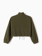 Толстовка флисовая для девочки MINAKU: Fleece Soft, хаки, рост 158 см 10838193 - фото 13757187