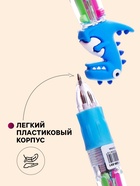 Многоцветная шариковая ручка Calligrata «Дракон» автоматическая, 4-х цветная, МИНИ, синяя - Фото 3