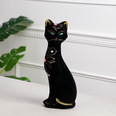 Копилка "Кошка Камилла", флок, чёрная, 29 см