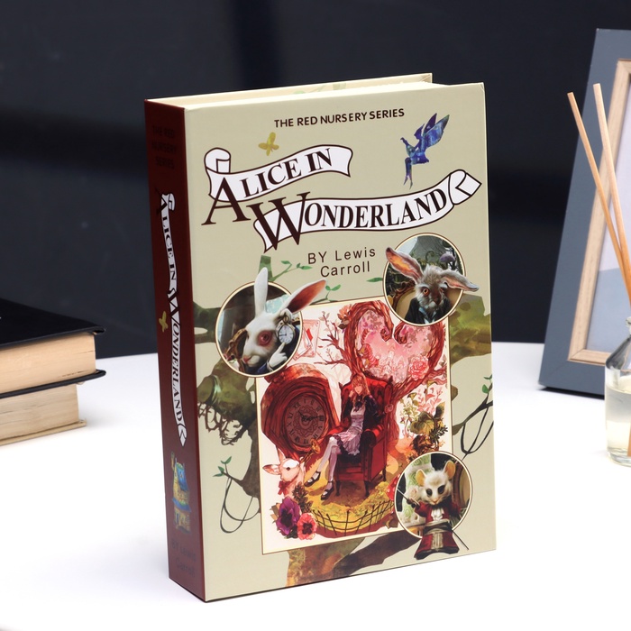 Шкатулка - книга сейф «Алиса в стране чудес», с настоящими страницами, замком и ключами - Фото 1