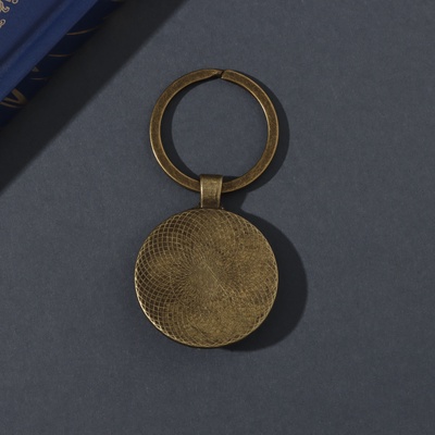 Брелок стекло, металл "Круг. Олуша" d=3 см