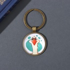 Брелок для ключей на кольце «Круг. Гусь», стекло, металл, d=3 см - Фото 1