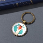 Брелок для ключей на кольце «Круг. Гусь», стекло, металл, d=3 см - Фото 2