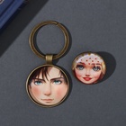 Набор: брелок для ключей и значок для одежды, рюкзак «Русский парень и девушка», 6×11 см - Фото 2