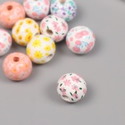 Бусины для творчества дерево "Ассорти цветочков" набор 10 шт 1,6х1,6х1,6 см - фото 30081598